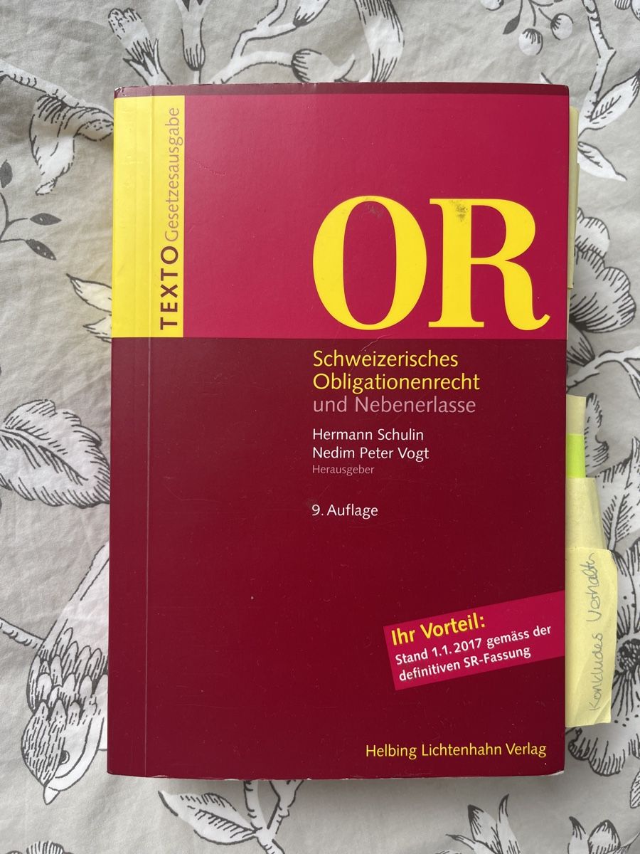 Bücher: OR Schweizerisches Obligationenrecht 9. Auflage – Gebraucht aus Gysenstein von happy_life_