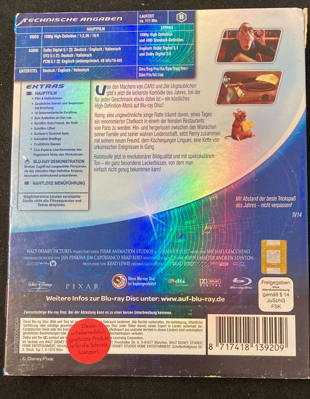 Alle DVDs: RATATOUILLE DISNEY BLU-RAY – Gebraucht aus Zürich von  1