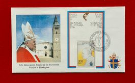 SLOWENIEN SLOVENJA PAPST BESUCH POSTOJNA BLOCK FDC 1996