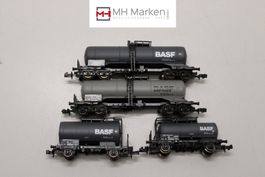 Roco 24010 4er Set Kesselwagen BASF Deutsche Bahn Spur N DC