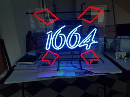 Neues Wunderschönes 1664 Bierwerbung Neon Schild