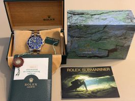 Orologio Rolex Submariner acciaio oro blu scatola documenti