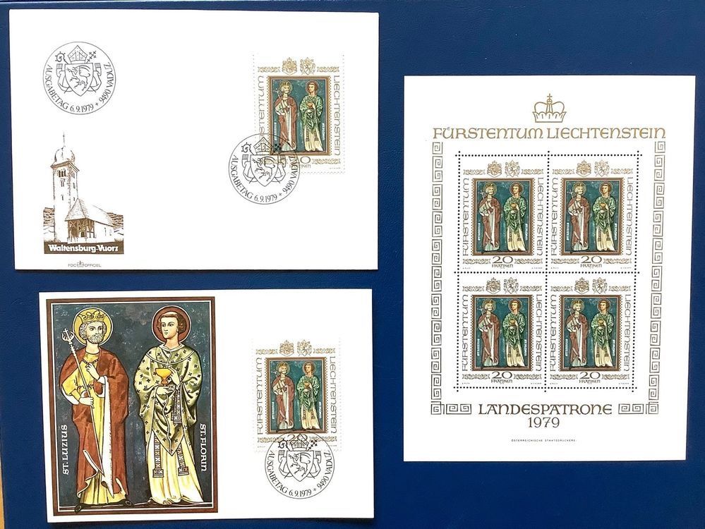 Tutti i francobolli: 1979 Liechtenstein Landespatrone ** Kleinbogen / FDC - MK – Nuovo (secondo la descrizione) da Liestal venduto da Skunk02