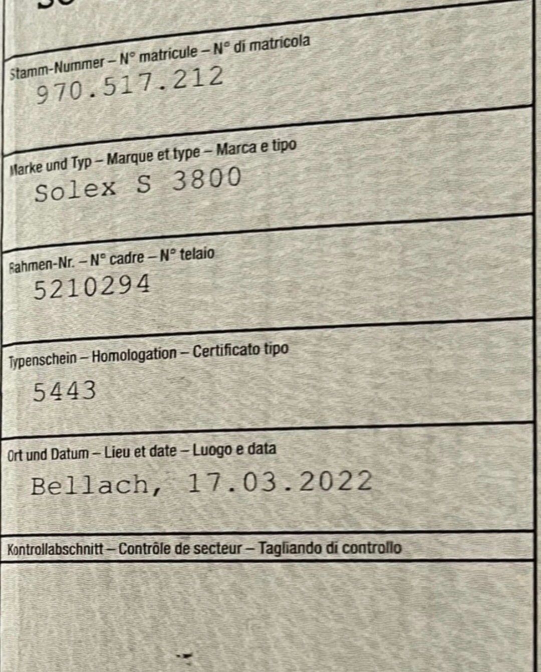 Solex Ciclomotori: Solex S 3800 – Usato da Selzach venduto da Raffaele65 5