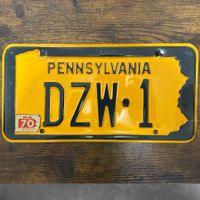 🇺🇸 1970 Vintage U.S. Autoschild - Pennsylvania DZW-1