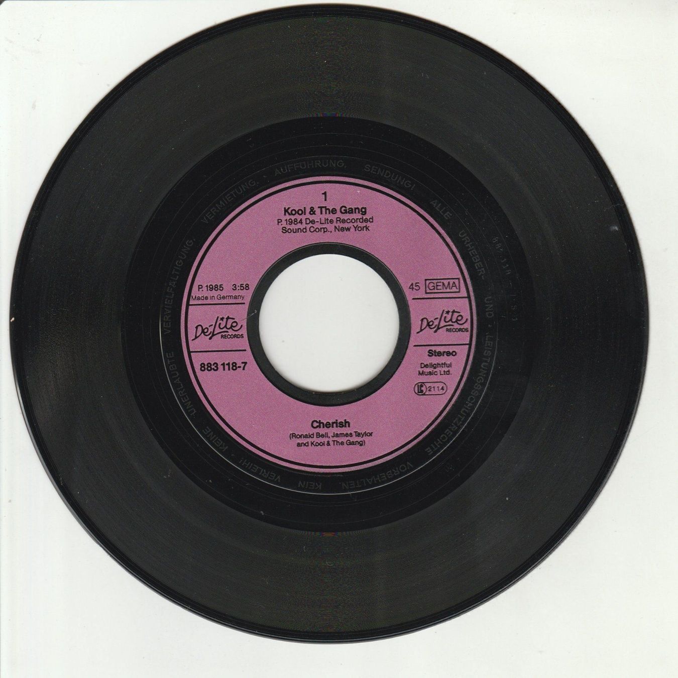 Schallplatten: Kool & The Gang - Cherish 7" Vinyl 1985 – Gebraucht aus Tübach von JamesStone 2