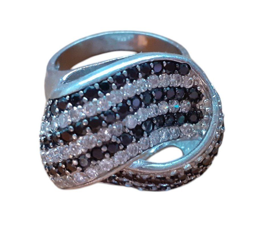 Anelli: Ring Silber Bergkristall & Onyx – Usato da Mörschwil venduto da wunderkiste44 2