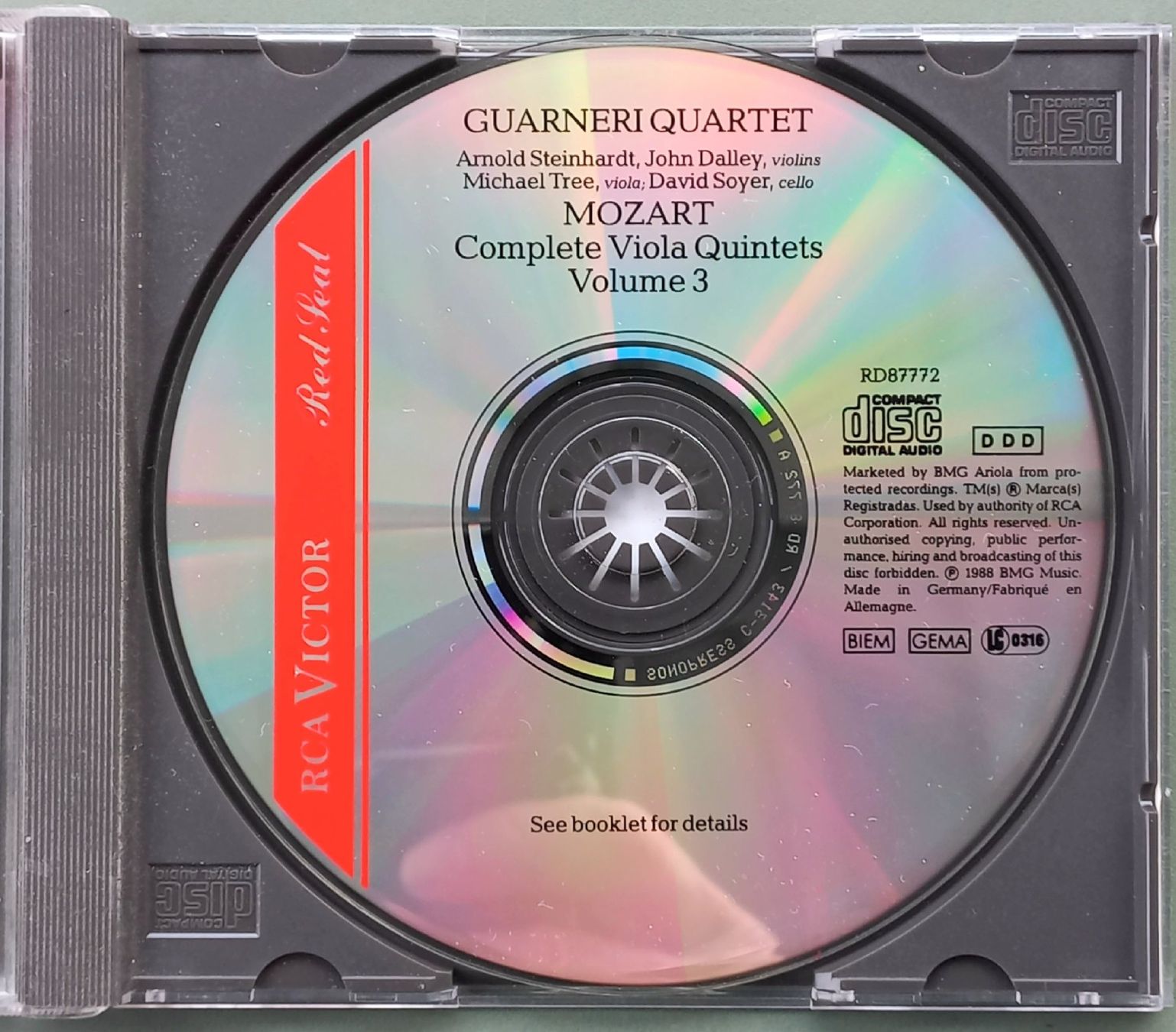 CD: CD - Mozart - Viola Quintette - Guarnieri Quartett – Usato da Niederuzwil venduto da lubimaja 1