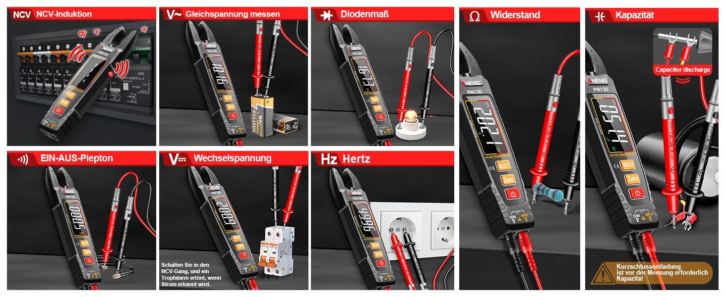 Misurare: Profi Digitale Strommesszange Multimeter mit Zubehör – Nuovo e nell'imballaggio originale da Châtelaine venduto da topshop.switzerland 8