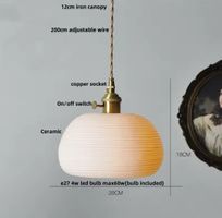Lampe suspendue LED en céramique,  style nordique moderne