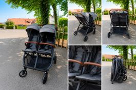 Zwillingen Kinderwagen mit Regenschutz ink. 