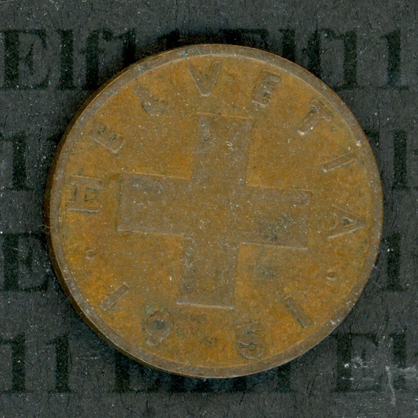 Tutti le monete: CHF___0.01 1951 ss 1 Rappen – Usato da Widnau venduto da Elf11
