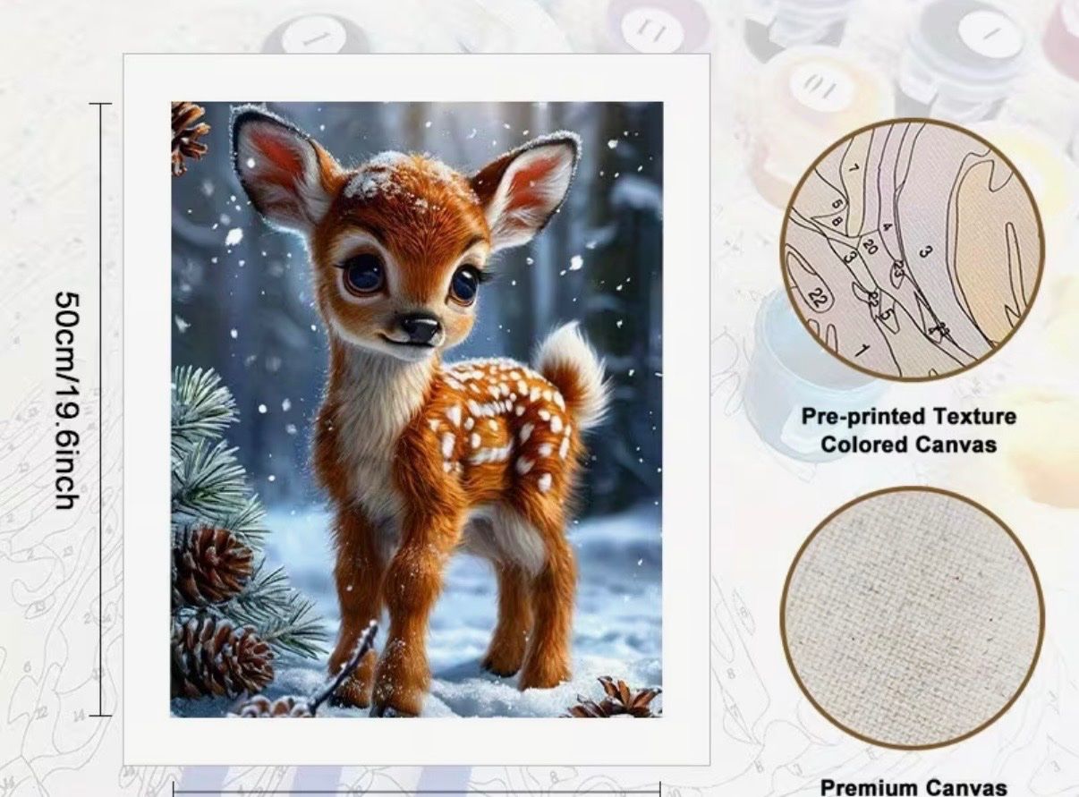 Kit bricolage: Malen nach Zahlen: Bambi 40x50cm – Nuovo e nell'imballaggio originale da Teufenthal AG venduto da MeineSchatztruhe 1