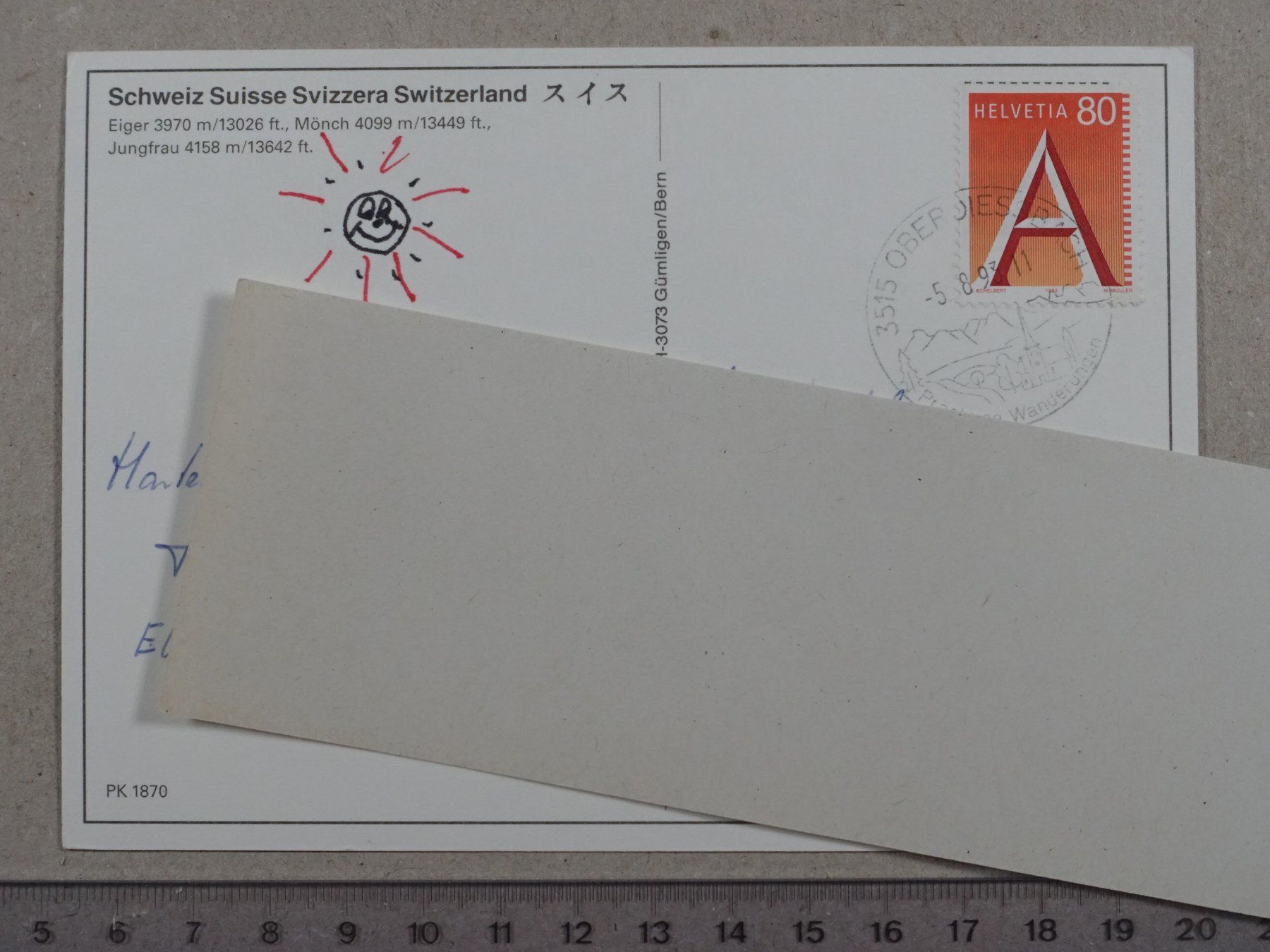 Cartoline postali: Eiger, Mönch, Jungfrau, Pferde, Poststempel Oberdiessbach – Usato da Lenzburg venduto da fh1 1