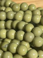 Strang Avocado jasper Kugeln / stone beads 8 mm
