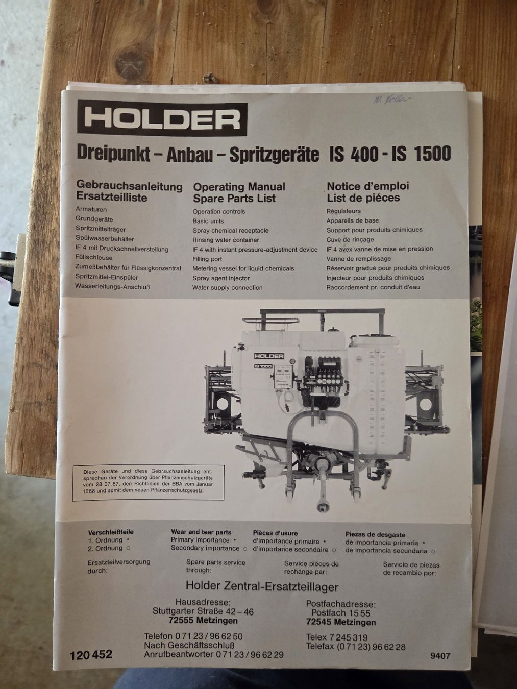 Tecnologia medica: Feldspritze Holder 400L Mit Baumspritze – Usato da Stettlen venduto da Pumuckel16 5