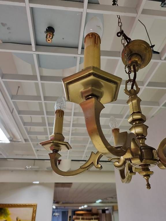 Lampadari & plafoniere: Lustre de salon en laiton. Cinque branches – Nuovo (secondo la descrizione) da Lausanne venduto da casa56 1