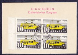 1937 Viererblock  SBK Nr.210y auf Ausschnitt  nach SBK 60Fr.