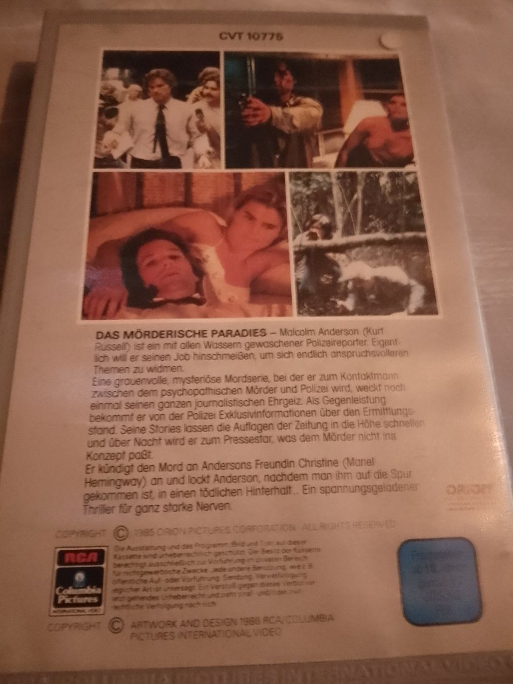 Alle VHS: Das mörderische Paradies VHS RCA CVT10775 – Gebraucht aus Remetschwil von Privatflohmi 1
