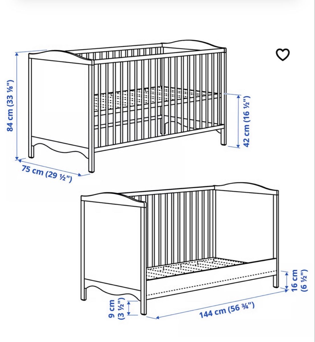 Letti: Ikea Gonatt Crib and Mattress – Usato da Dietikon venduto da sar_f87k 2
