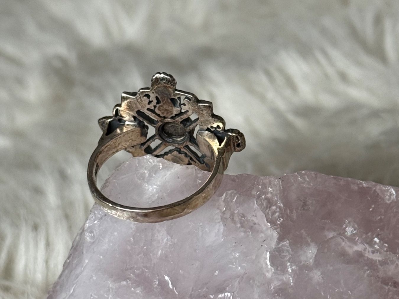 Anelli: Vintage Silberring 925 mit schwarzem Stein – Usato da Istighofen venduto da Ringparadies 2
