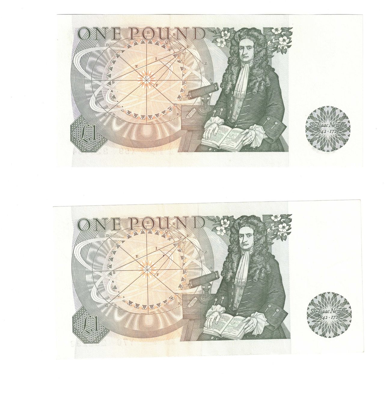 Banconote: England 2 x 1 Pfund Note bankfrisch – Nuovo (secondo la descrizione) da Bottmingen venduto da Golferin 1