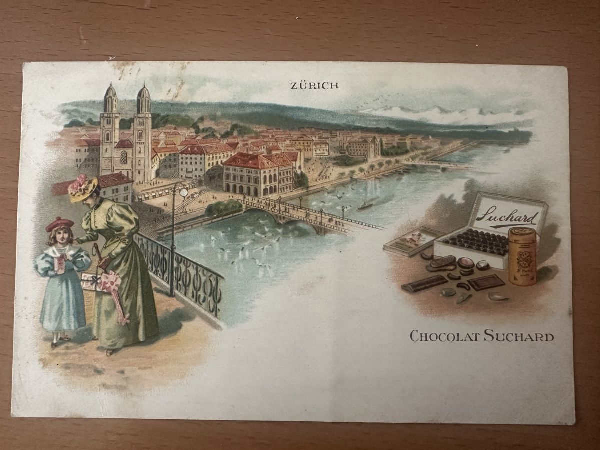 Cartoline postali: Chocolat Suchard Zürich dekorative RS – Usato da Wettingen venduto da Phibras