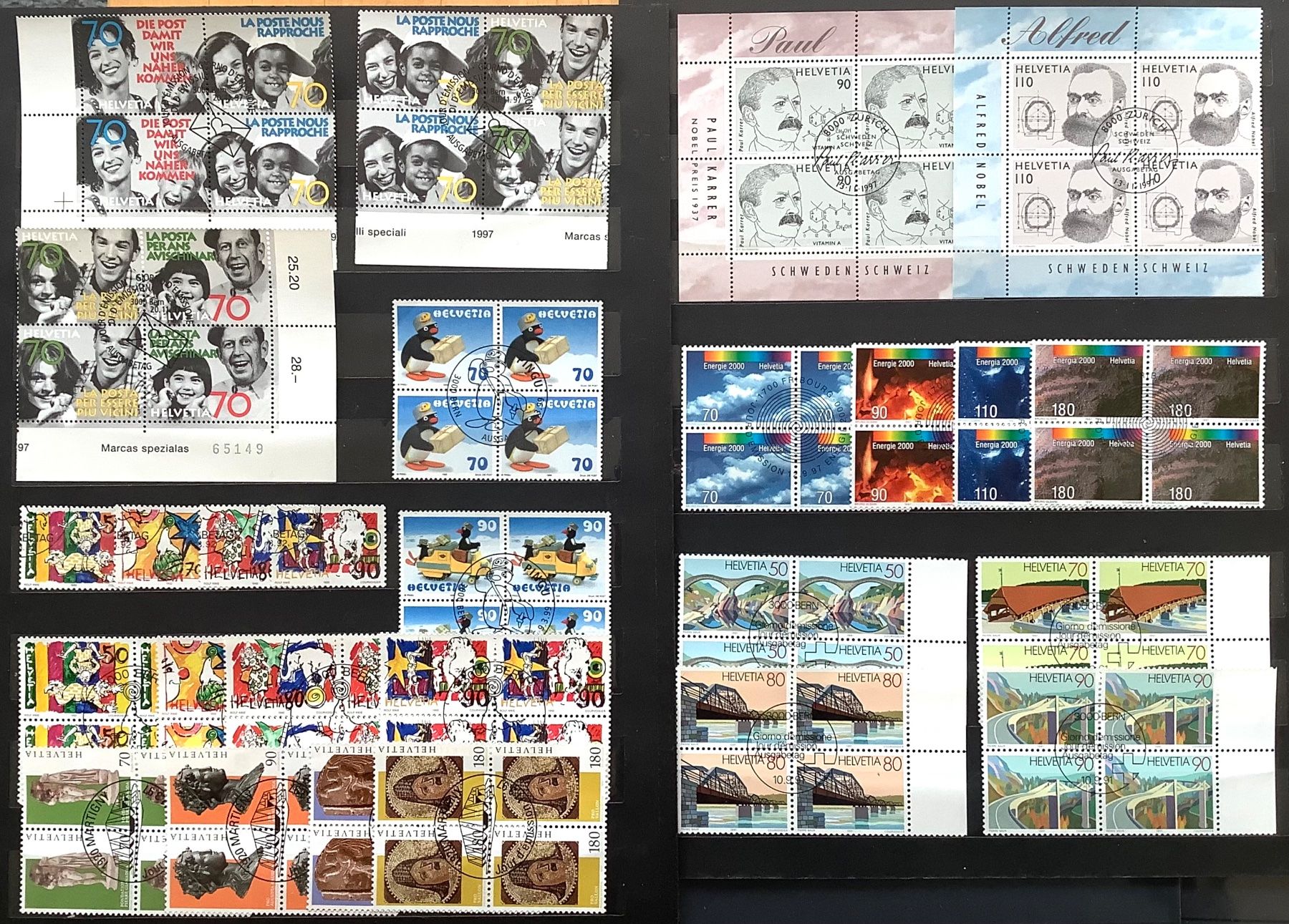 Alle Briefmarken: Schweiz Div. Viererblöcke Sätze ET – Neu (gemäss Beschreibung) aus Liestal von Skunk02