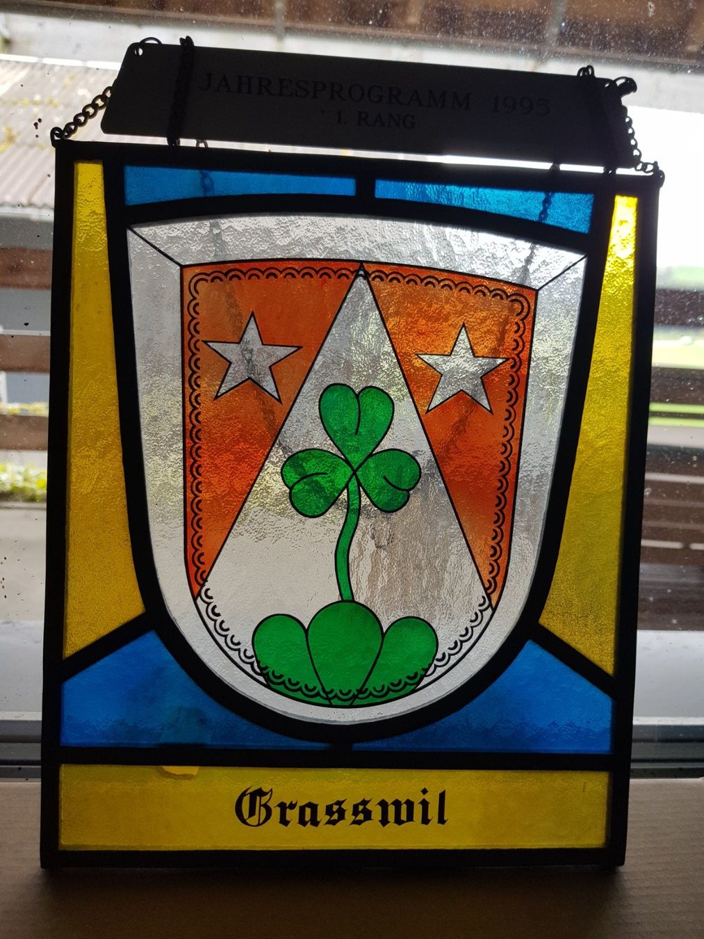 Sonstige Antiquitäten & Kunst: antike Wappenscheibe Grasswil Scheibe Glas – Gebraucht aus Walterswil BE von Lonitti 3