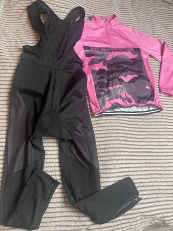 Damen Pink Cycling Set, Grösse L (warm ❤️‍🔥)