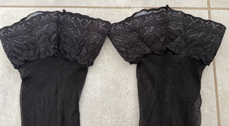 Halterlose Strümpfe Nylons mit Spitze/Straps Gr.S