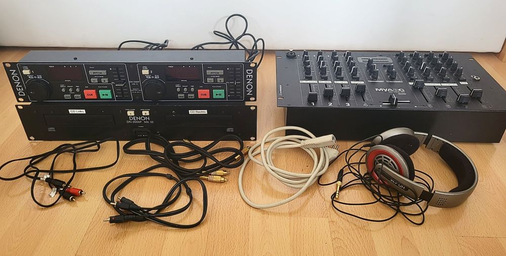DJ Clubmixer MYA 8 C und Doppel CD Player Denon DN2000F MK Kaufen