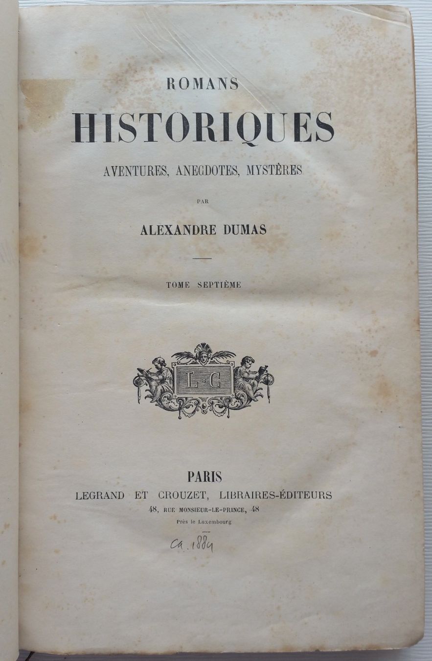 Libri: ROMANS HISTORIQUES, Alexandre Dumas, um 1884 – Usato da Oberriet SG venduto da ganesh435