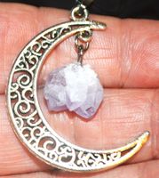 Halskette L-9266 – Mond mit Amethyst
