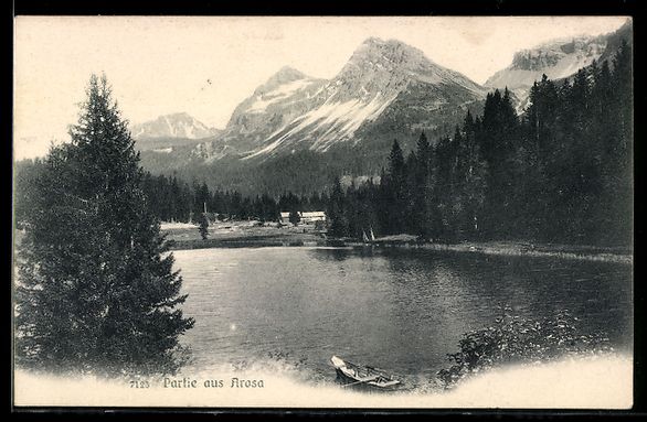 Cartoline postali: AK Arosa, Seeblick mit Alpen – Usato da Berlin venduto da bartko-reher