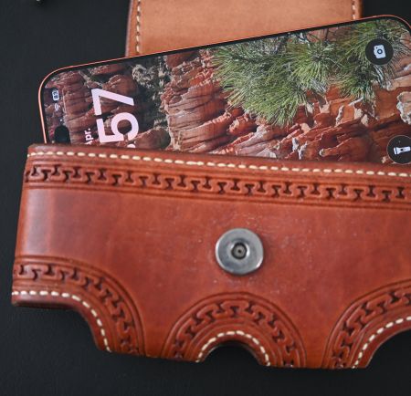 Vintage BIG BEND Gürteltasche, Leder, Handarbeit, Texas!
