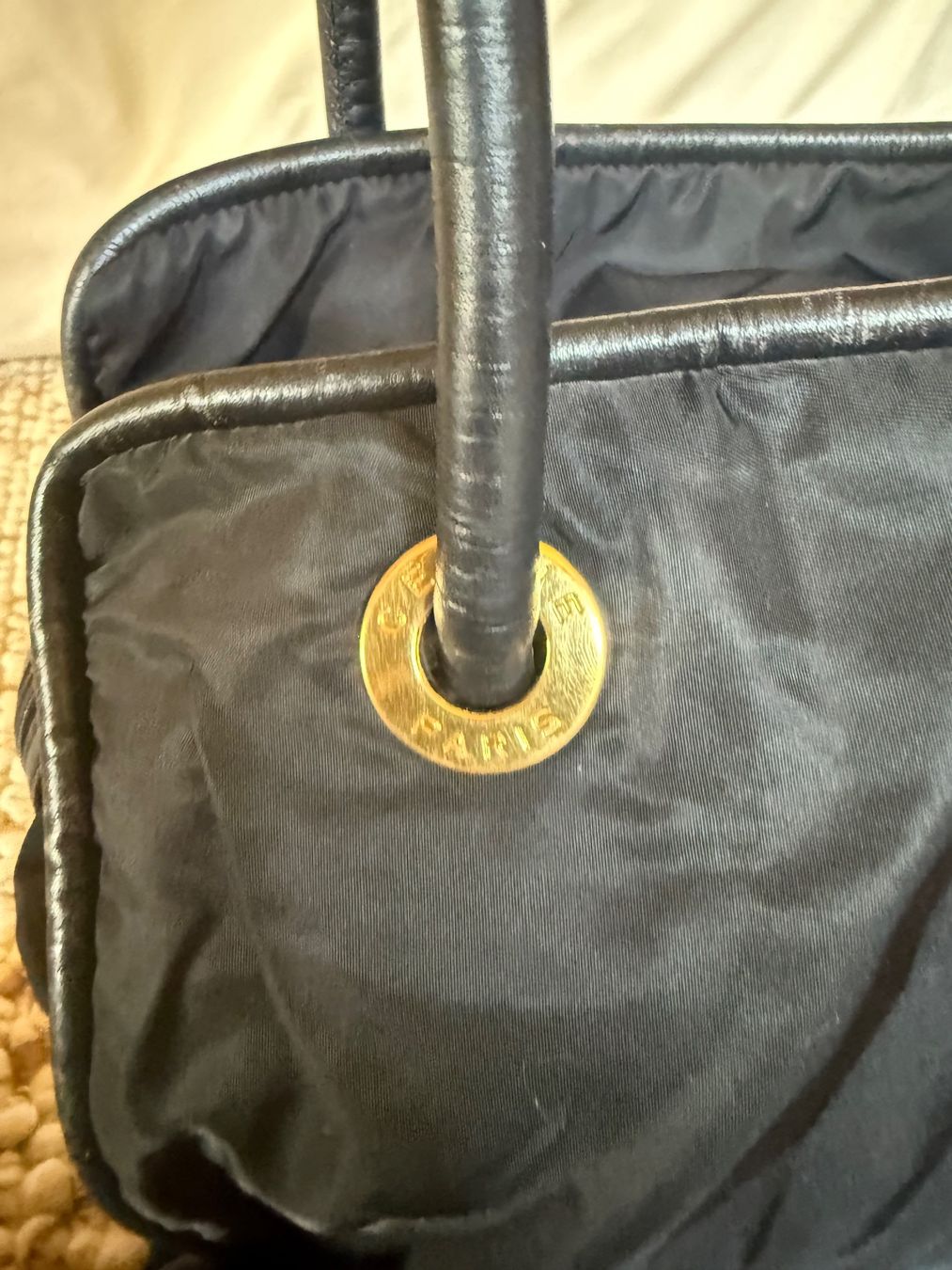Celine Borse da donna: Sac à main Tote Céline en Nylon noir – Usato da Lausanne venduto da Titivintage 5