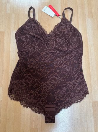 Popilush - Neuer Shaping Body mit Spitze - braun - Gr. XXL