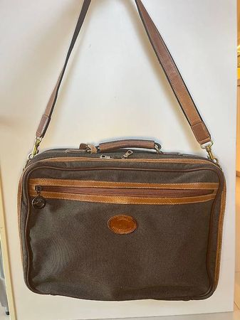 Cartable Longchamp en tissu et cuir