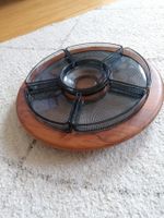 Plateau de service vintage en teck Lazy Susan