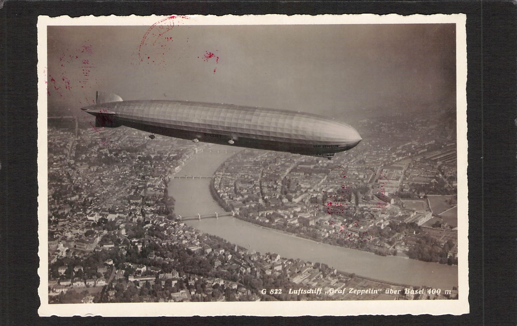 Ansichtskarten: Luftschiff Graf Zeppelin über Basel , Off. Stempel Zeppelin  – Gebraucht aus Reichenburg von Pipo-67