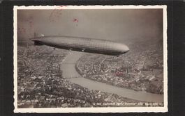Luftschiff Graf Zeppelin über Basel , Off. Stempel Zeppelin 