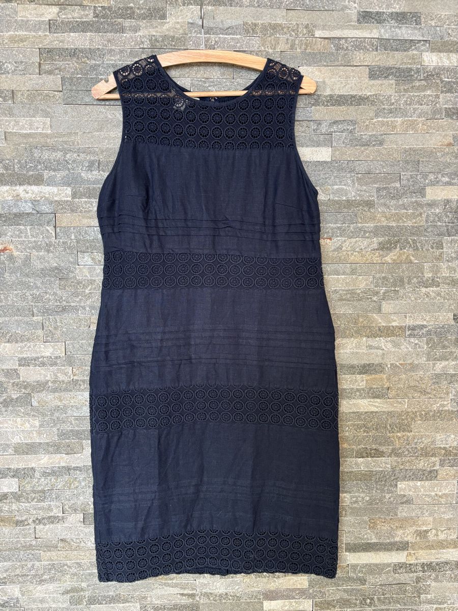 Vestiti: MONSOON - Robe en Lin Blue Marine - 40 – Usato da Chardonne venduto da teenyweeny
