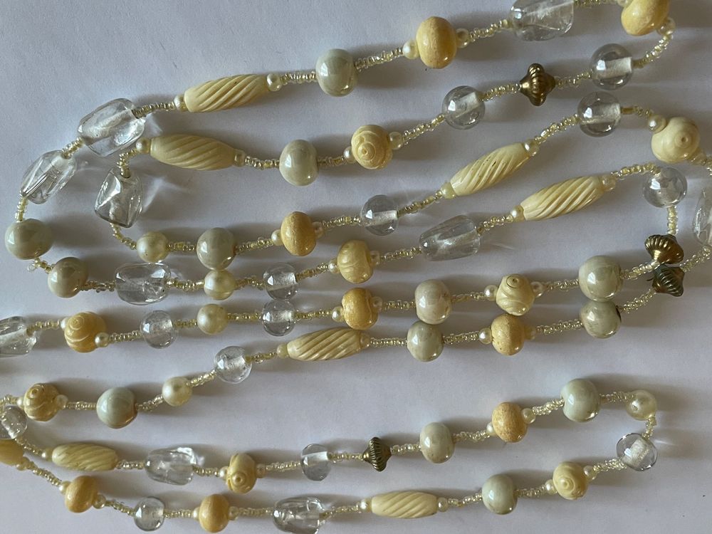 Ancien Collier De Perles En Verre Facettées Boules - Bijou Vintage Occasion Bon état