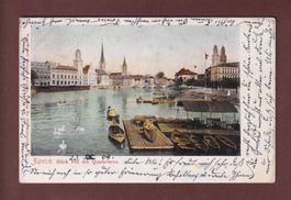 ZÜRICH - Blick von der Quaibrücke - 1904