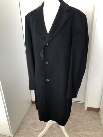 Ed. Dressler Kaschmir Herrenmantel Gr. 50 schwarz Top Zustan