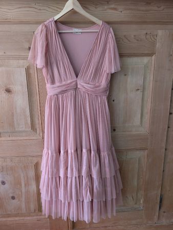 Kleid Rosa Grösse 14 Lace & Beads Rüschen Volants