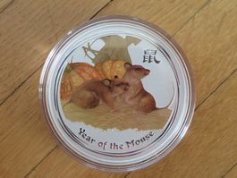 Lunar II Münze Maus 2008 / 1OZ Silber Farbe