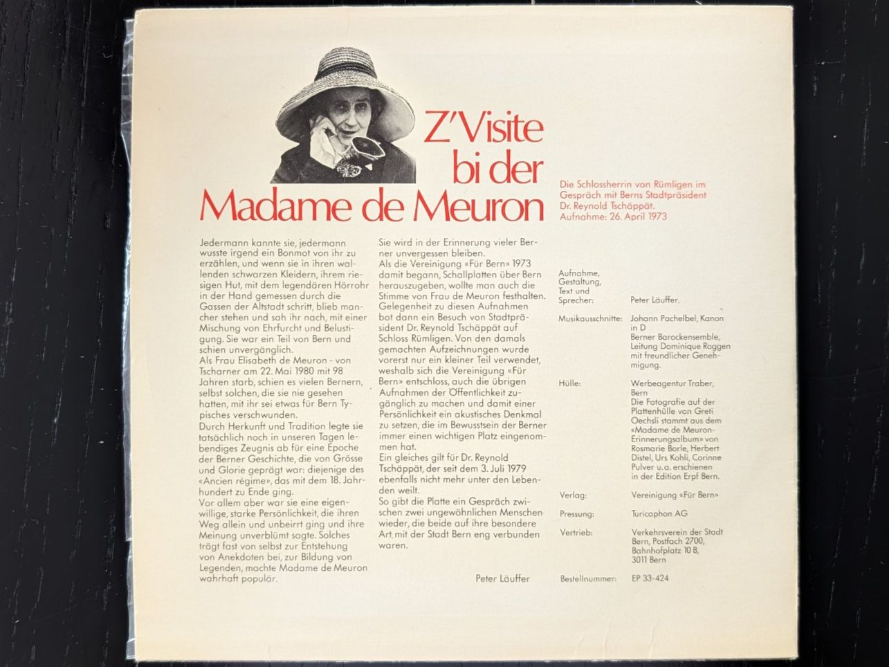 Dischi in vinile: Z’Visite bi der Madame de Meuron - Schallplatte – Usato da Thalwil venduto da sultan03 1