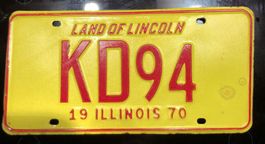 Vintage Blechschild Autoschild Illinois USA 1970